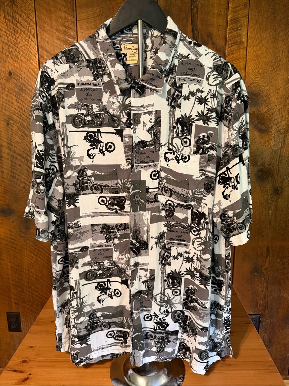Panama Jack XL Motorcycle Club Maui Hawaii Hawaiian Camp Shirt Biker